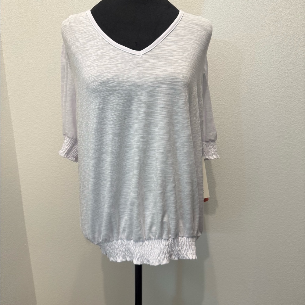 Women's Smocked Shirt Sleeve Tee